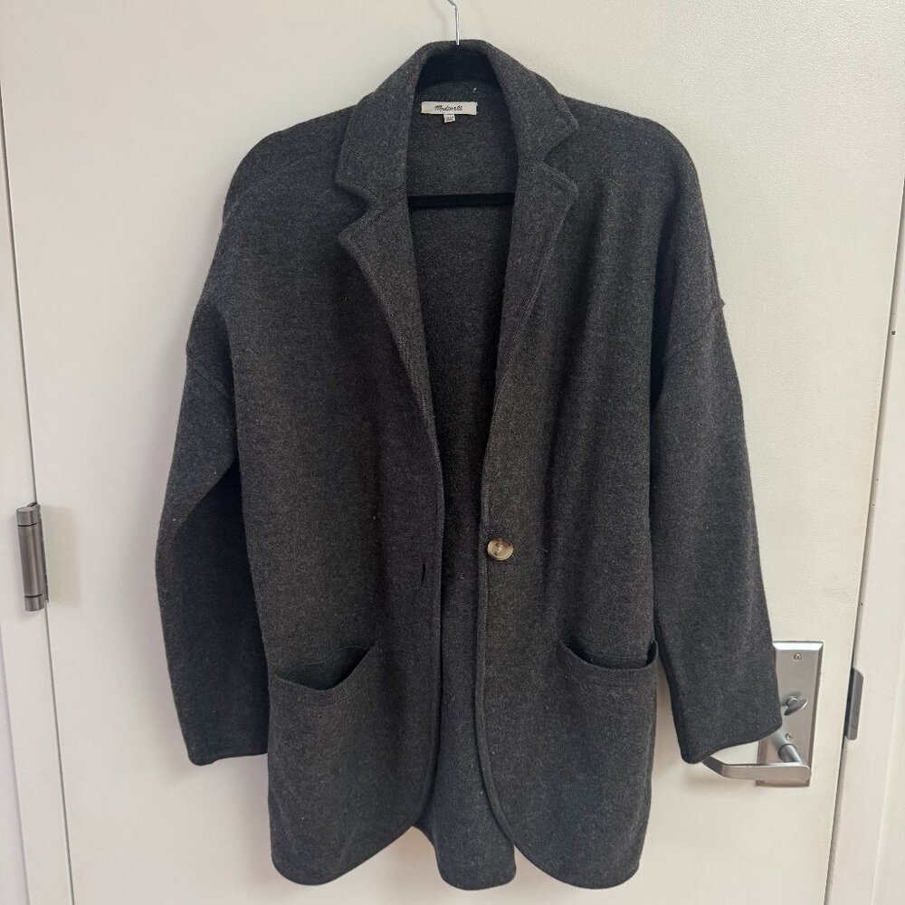 Madewell Charcoal Sweater Blazer Jacket (Size Small)